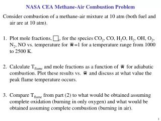 NASA CEA Methane-Air Combustion Problem