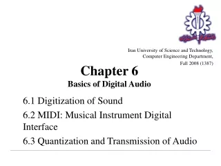 Chapter 6 Basics of Digital Audio