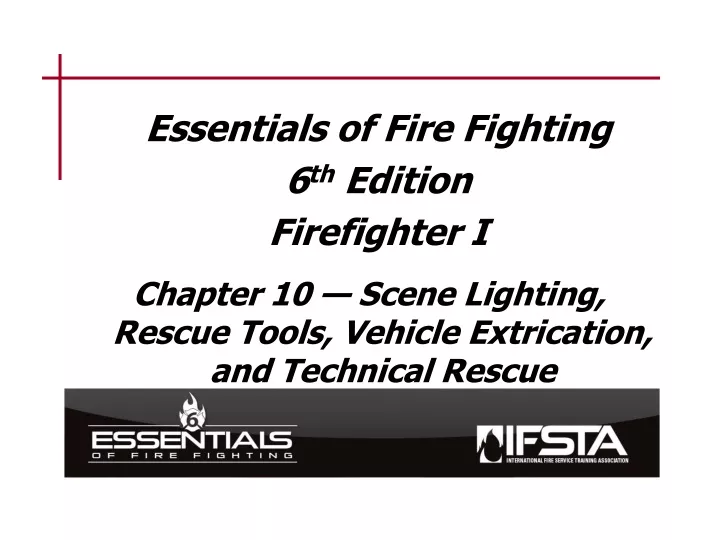 essentials of fire fighting 6 th edition