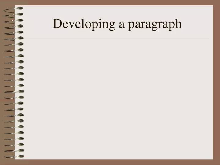 developing a paragraph