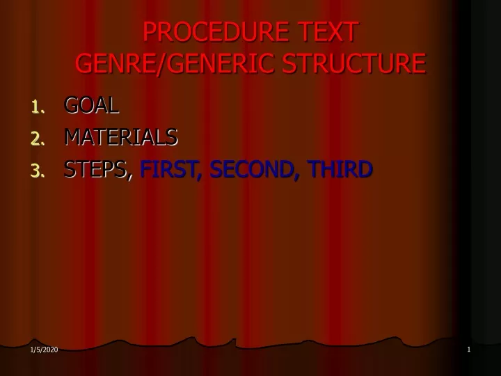 procedure text genre generic structure