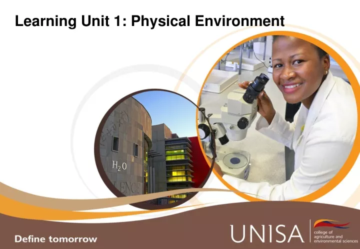 learning unit 1 physical environment
