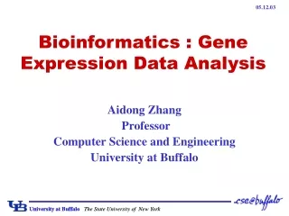 Bioinformatics : Gene Expression Data Analysis
