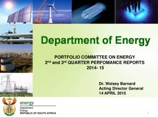 PORTFOLIO COMMITTEE ON ENERGY 2 nd  and 3 rd  QUARTER PERFOMANCE REPORTS  2014- 15