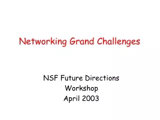 Networking Grand Challenges