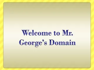 Welcome to Mr. George’s Domain