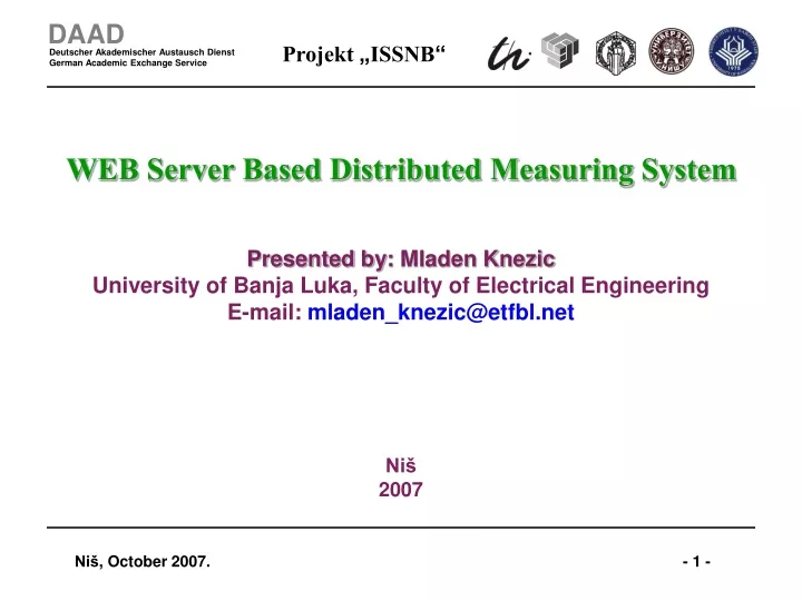 web server based distributed measuring system