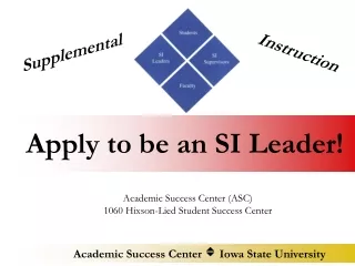 Apply to be an SI Leader!