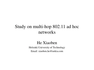 Study on multi-hop 802.11 ad hoc networks