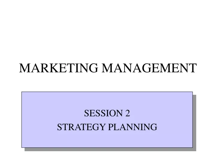 marketing management