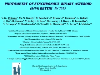 PHOTOMETRY  OF SYNCHRONOUS  BINARY  ASTEROID (8474) RETTIG    IN 2015