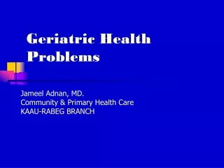 Geriatric Health Problems