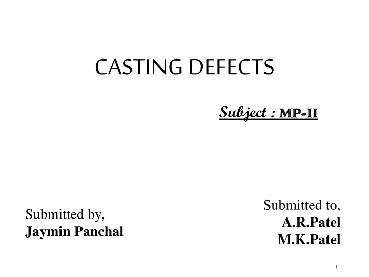casting defects