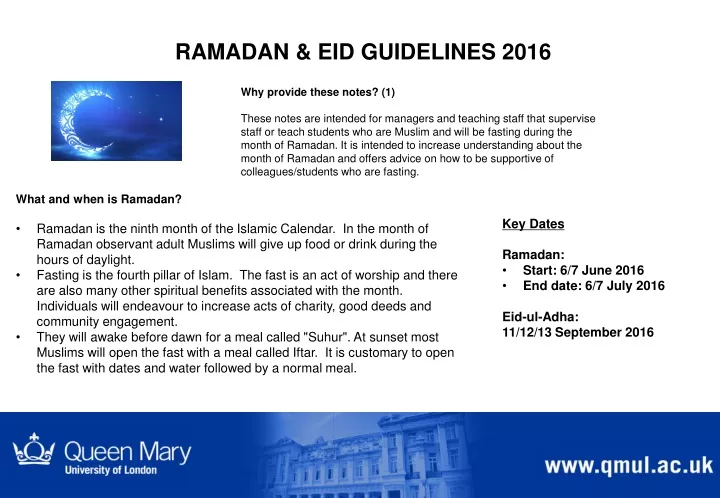 ramadan eid guidelines 2016