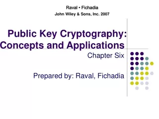 Public Key Cryptography: Concepts and Applications