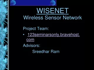 WISENET Wireless Sensor Network