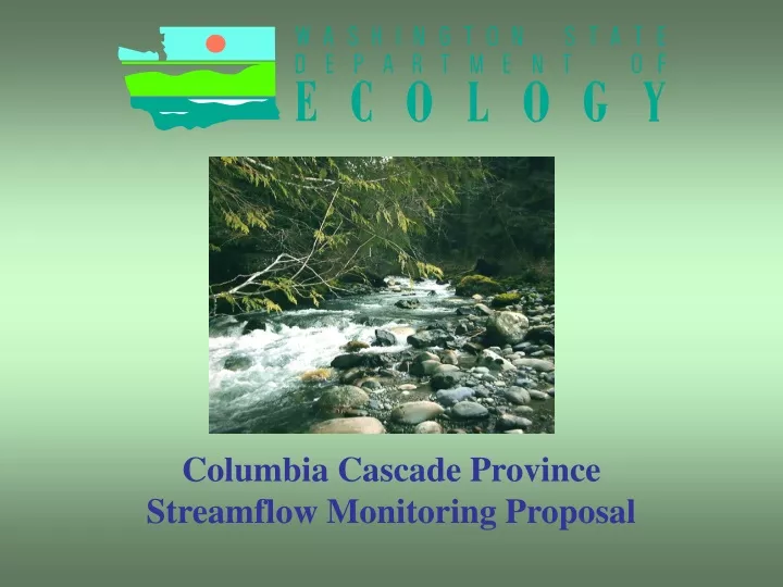 columbia cascade province streamflow monitoring