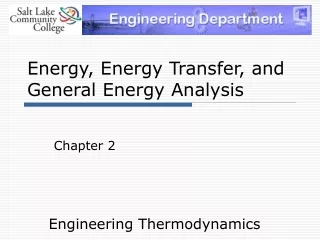 Energy, Energy Transfer, and General Energy Analysis