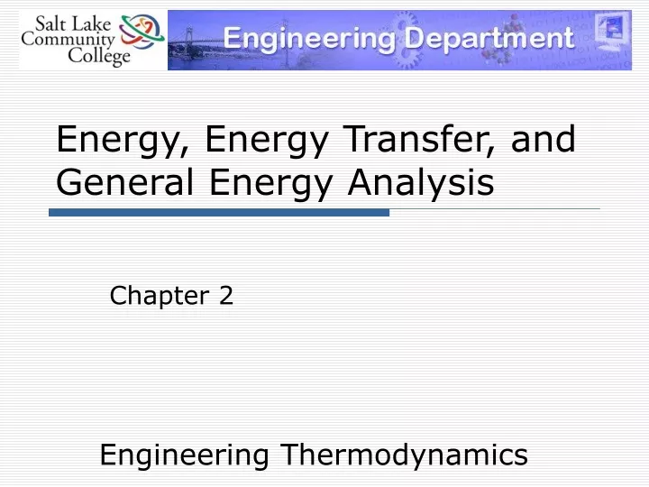 energy energy transfer and general energy analysis