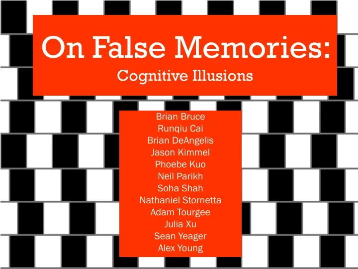 on false memories cognitive illusions