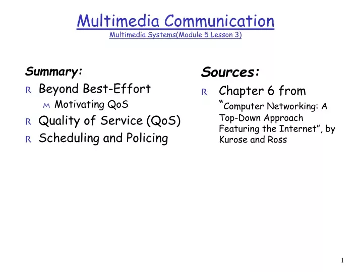 multimedia communication multimedia systems module 5 lesson 3