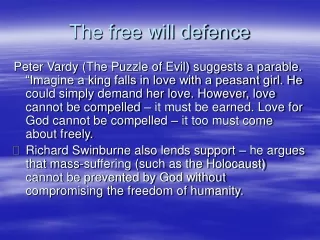 The free will defence