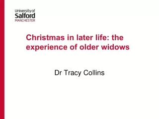 Christmas in later life: the experience of older widows