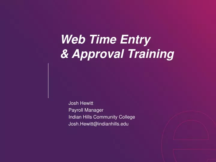 web time entry approval training