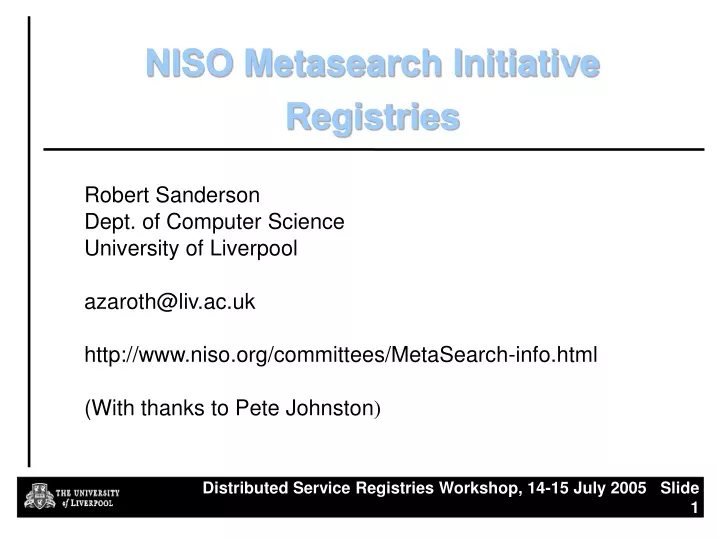 niso metasearch initiative registries