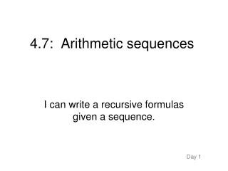 4.7:  Arithmetic sequences