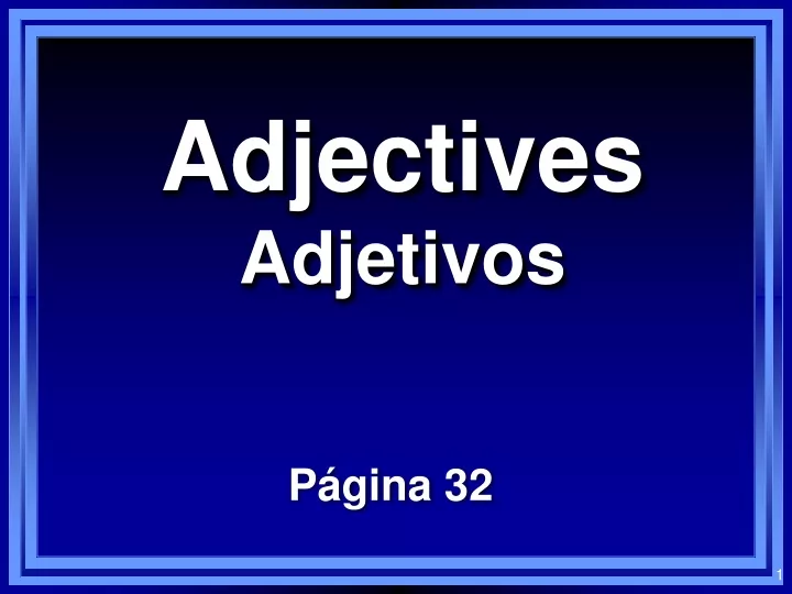 adjectives adjetivos