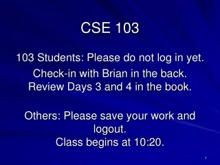 CSE 103