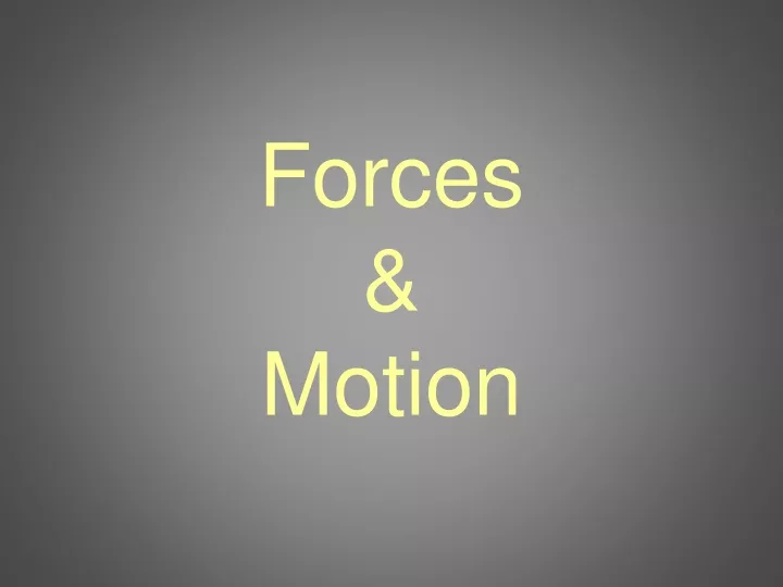 forces motion