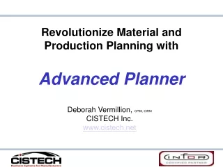 Revolutionize Material and Production Planning with Advanced Planner