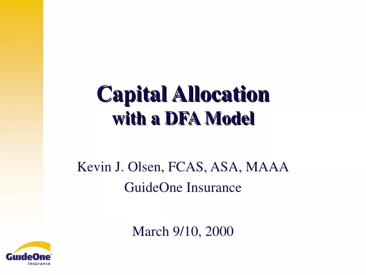 capital allocation with a dfa model