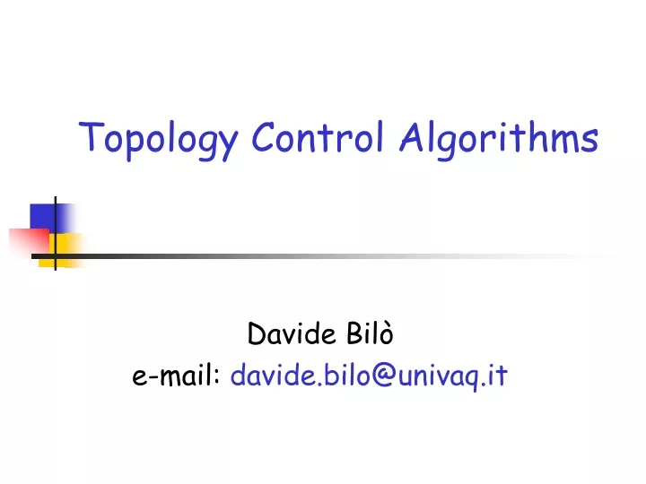 topology control algorithms