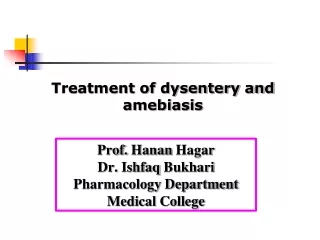 Prof.  Hanan  Hagar Dr.  Ishfaq Bukhari Pharmacology Department Medical College