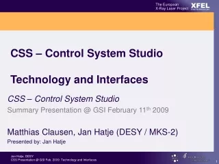 CSS – Control System Studio Technology and Interfaces