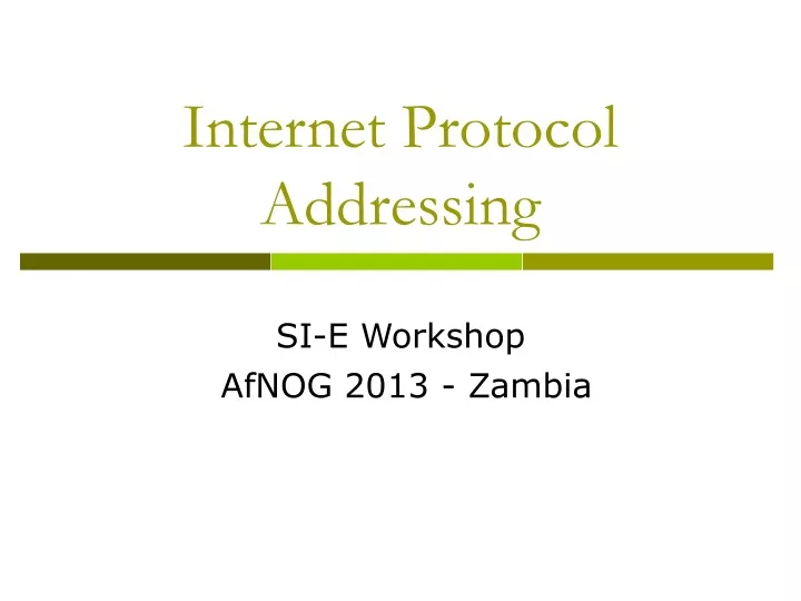 internet protocol addressing