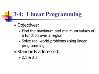 3-4:  Linear Programming