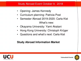 Study Abroad Event October 9,  2018