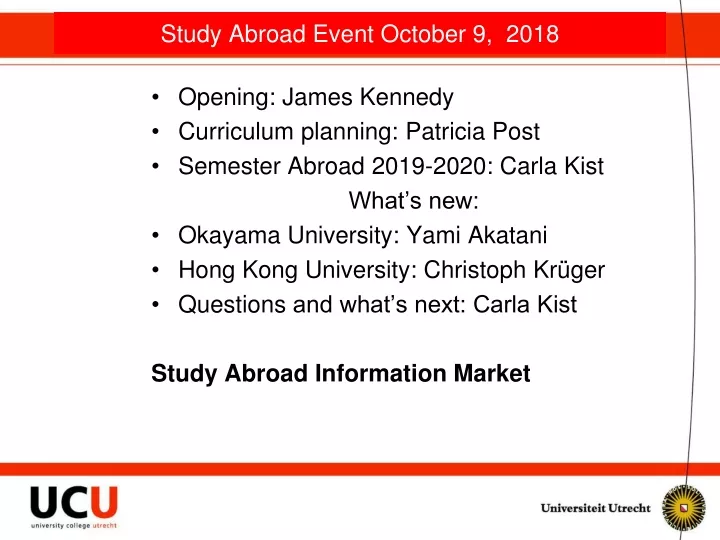study abroad event october 9 2018