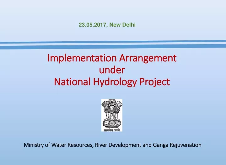 implementation arrangement under national hydrology project