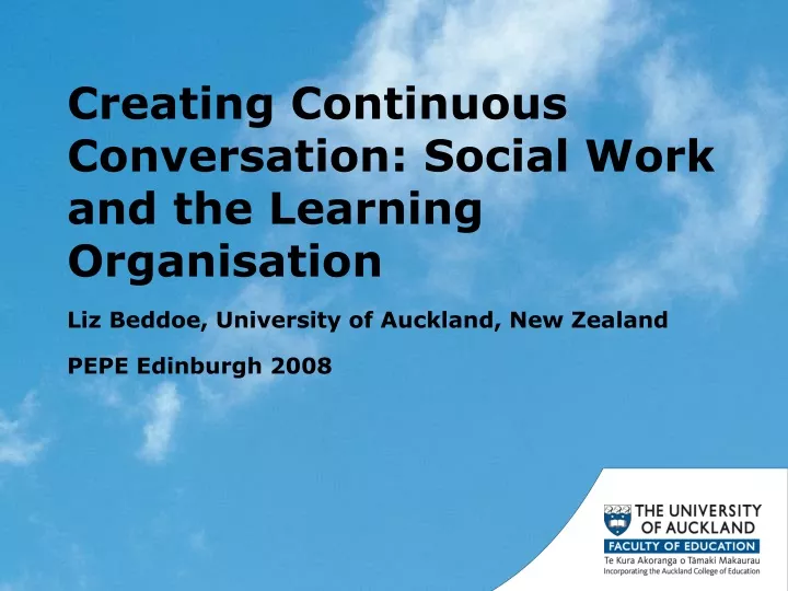 creating continuous conversation social work and the learning organisation