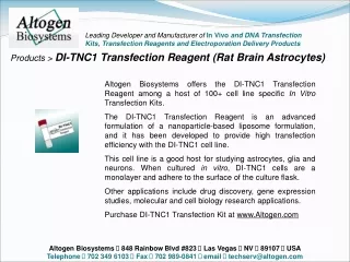 Products &gt;  DI-TNC1 Transfection Reagent (Rat Brain Astrocytes)