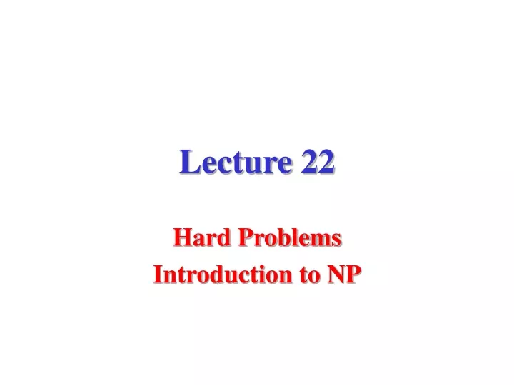 lecture 22