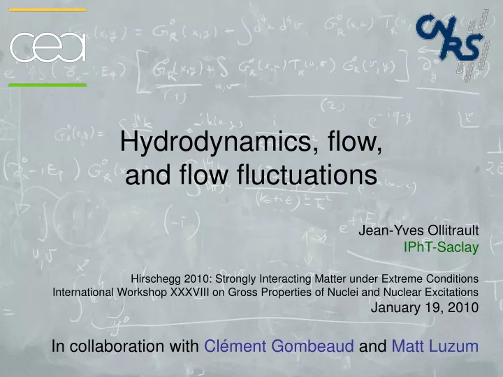 hydrodynamics flow and flow fluctuations