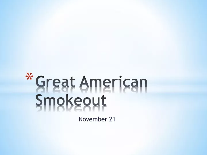 great american smokeout