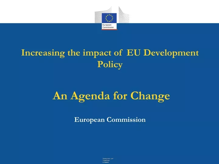 increasing the impact of eu development policy