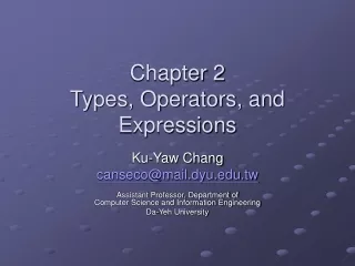 Chapter 2 Types, Operators, and Expressions